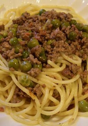 グリーンピースとひき肉のパスタ-レシピのメイン写真