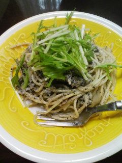 ★黒ごまと水菜のパスタ★-レシピのメイン写真
