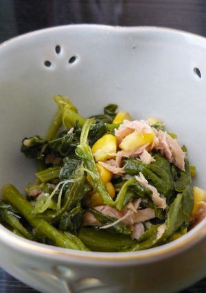 ☆簡単☆かき菜とコーンのバターソテー-レシピのメイン写真