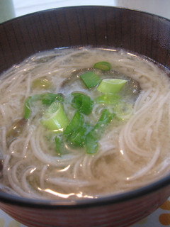 茄子と素麺のみそ汁!-レシピのメイン写真
