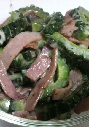 簡単＊夏野菜＊ゴーヤとハムのオイマヨ炒め-レシピのメイン写真