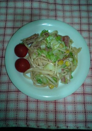 春キャベツとベーコンの焼きうどん☆-レシピのメイン写真