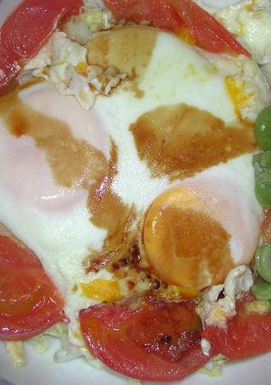 トマト&目玉焼き丼-レシピのメイン写真