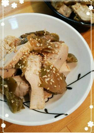 レンジで簡単♪蒸し鶏のザーサイあえ-レシピのメイン写真