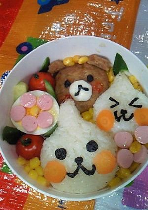 Qooとリラックマのキャラ弁-レシピのメイン写真