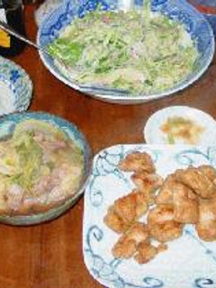 簡単春雨サラダとチキンのタツタ焼き、白菜と豚肉の煮物-レシピのメイン写真