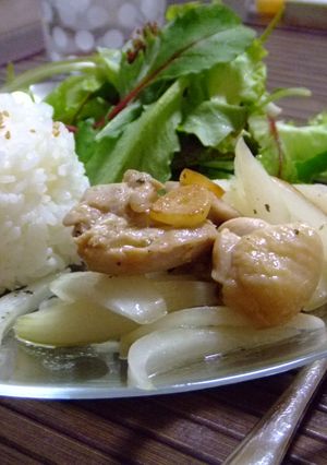 カフェ風☆鶏と舞茸ガーリックバジルソテー-レシピのメイン写真