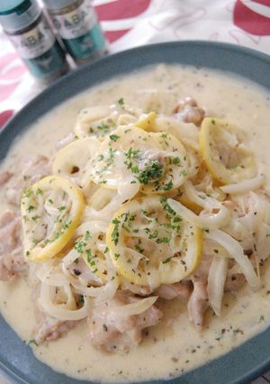 鶏肉のレモン＆バジルの香りのクリーム煮-レシピのメイン写真