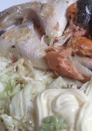 銀鮭のあらの焼鮭＋キャベツ炒め-レシピのメイン写真