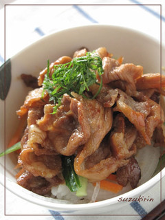 豚コマ肉の甘辛丼-レシピのメイン写真