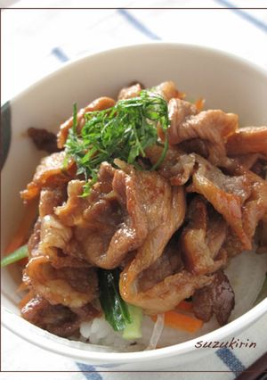 豚コマ肉の甘辛丼-レシピのメイン写真