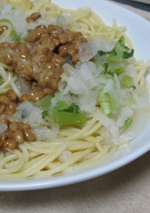 みぞれ納豆パスタ★大根、納豆、パスタだけ-レシピのメイン写真