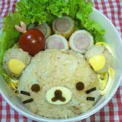 รูปของ ♬リラックマにゃん♬♫キャラ弁(≖益≖)