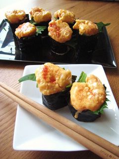 おつまみ♬長芋明太海苔巻き❤エビマヨ乗せ-レシピのメイン写真