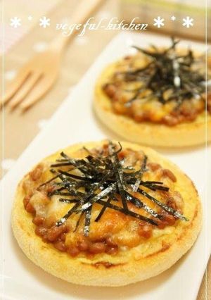 納豆&チーズの朝食イングリッシュマフィン-レシピのメイン写真