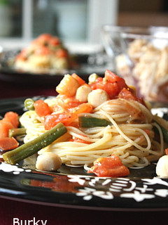 帆立・いんげん・トマトのマリネ風味パスタ-レシピのメイン写真