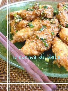 ささみ揚げ♫オイケチャだれの葱ゴマまみれ-レシピのメイン写真