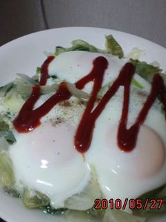 目玉焼き♪野菜と一緒に-レシピのメイン写真