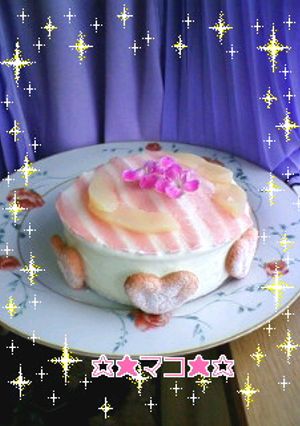 ＊ﾃﾞｺ飾りｹｰｷに8ｽﾄﾗｲﾌﾟ模様＊-レシピのメイン写真