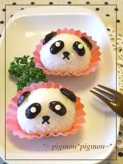 キャラ弁に 黒豆deパンダおにぎり-レシピのメイン写真