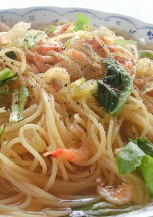 減塩！桜海老とレタスのスープパスタ-レシピのメイン写真