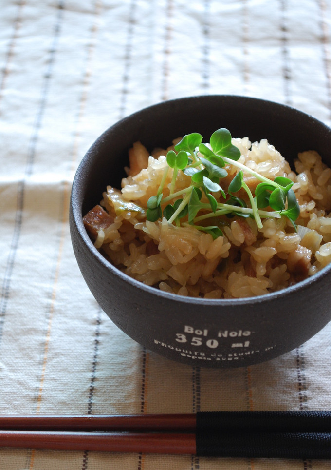 焼豚と搾菜の炊き込みごはん-レシピのメイン写真