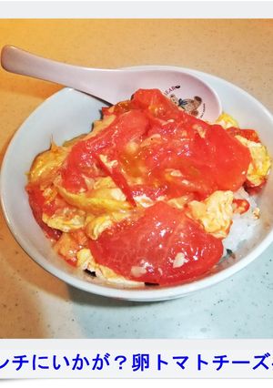 ランチにいかが？卵トマトチーズ丼-レシピのメイン写真