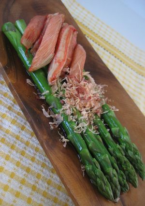 アスパラとかにの香りめんつゆ漬け-レシピのメイン写真