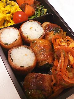 お弁当に!大葉の肉巻おにぎり-レシピのメイン写真