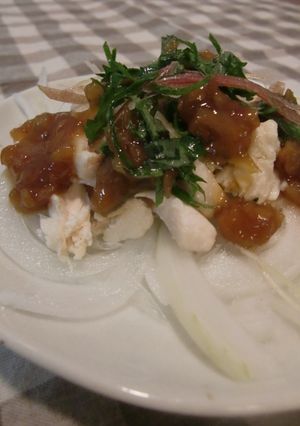 新玉ねぎと鶏肉の梅肉サラダ-レシピのメイン写真
