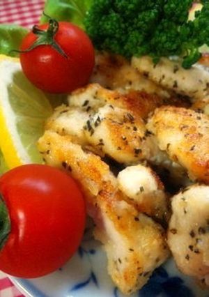 レモンで♪鶏ムネ肉のバジルチーズ焼き-レシピのメイン写真