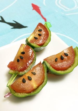 キャラ弁✿スイカな「おかず」-レシピのメイン写真