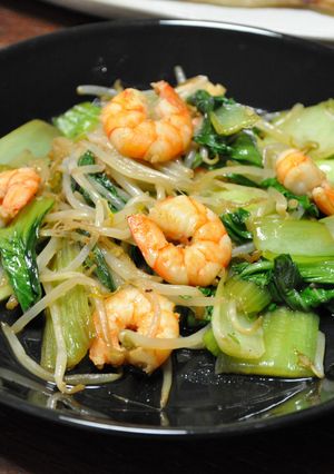 もやしでかさ増し！エビと青梗菜の炒めもの-レシピのメイン写真