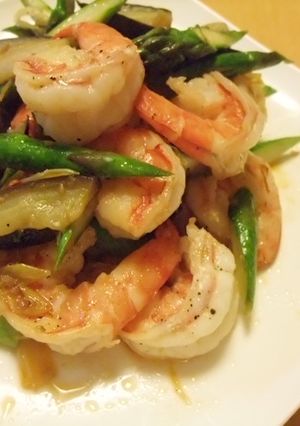 XO醤で海老なすパラ炒め-レシピのメイン写真