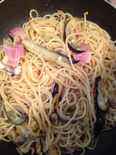 ハマる和風パスタ♥茄子ベーコン冷凍あさり-レシピのメイン写真