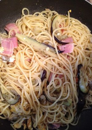 ハマる和風パスタ♥茄子ベーコン冷凍あさり-レシピのメイン写真