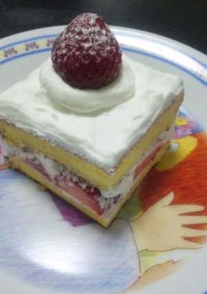 フライパン(卵焼き器)deいちごケーキ-レシピのメイン写真