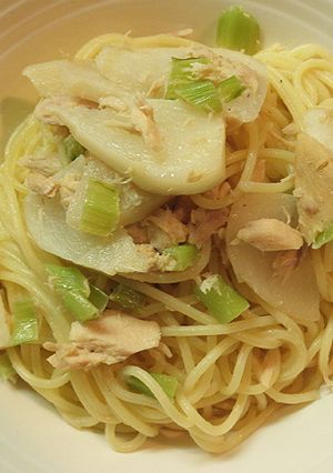 ゲンタレレシピ！白カブとツナのパスタ-レシピのメイン写真