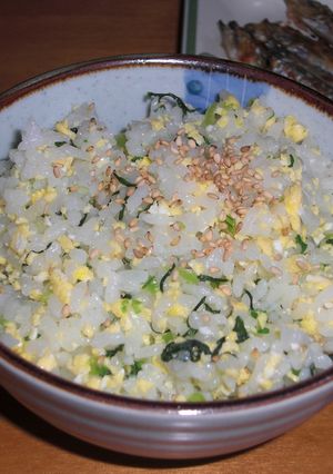 菜の花畑みたい♪いり卵と小松菜の菜飯-レシピのメイン写真