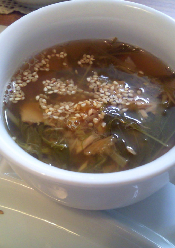 ★梅入り水菜と蓮根の和風スープ★-レシピのメイン写真