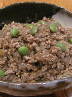 ひき肉と白滝の炒め物-レシピのメイン写真