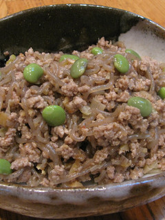 ひき肉と白滝の炒め物-レシピのメイン写真