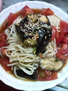 中華風☆ナスとトマトの冷やしうどん-レシピのメイン写真