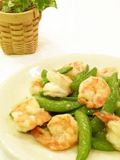 エビとスナップえんどうの塩炒め-レシピのメイン写真