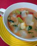 ころころ野菜のトマトクラムチャウダー