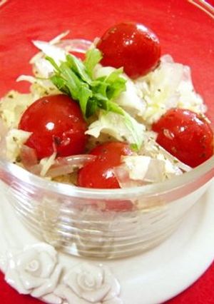 バジルで✿お野菜プチトマうまサラダ✿-レシピのメイン写真