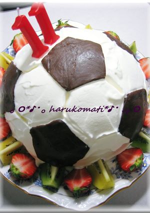 サッカーボールケーキ-レシピのメイン写真
