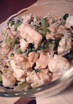 カルシウムたっぷり☆大根菜と豆腐の炒め物-レシピのメイン写真