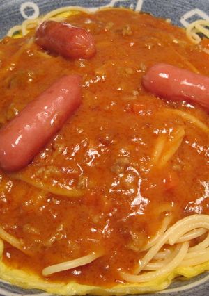 牛乳入りレトルトミートソース♪パスタ♪-レシピのメイン写真