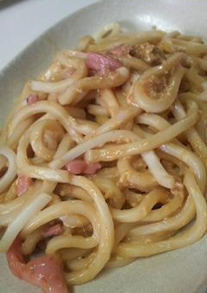 イカの塩辛と卵のバター醤油焼きうどん♪-レシピのメイン写真